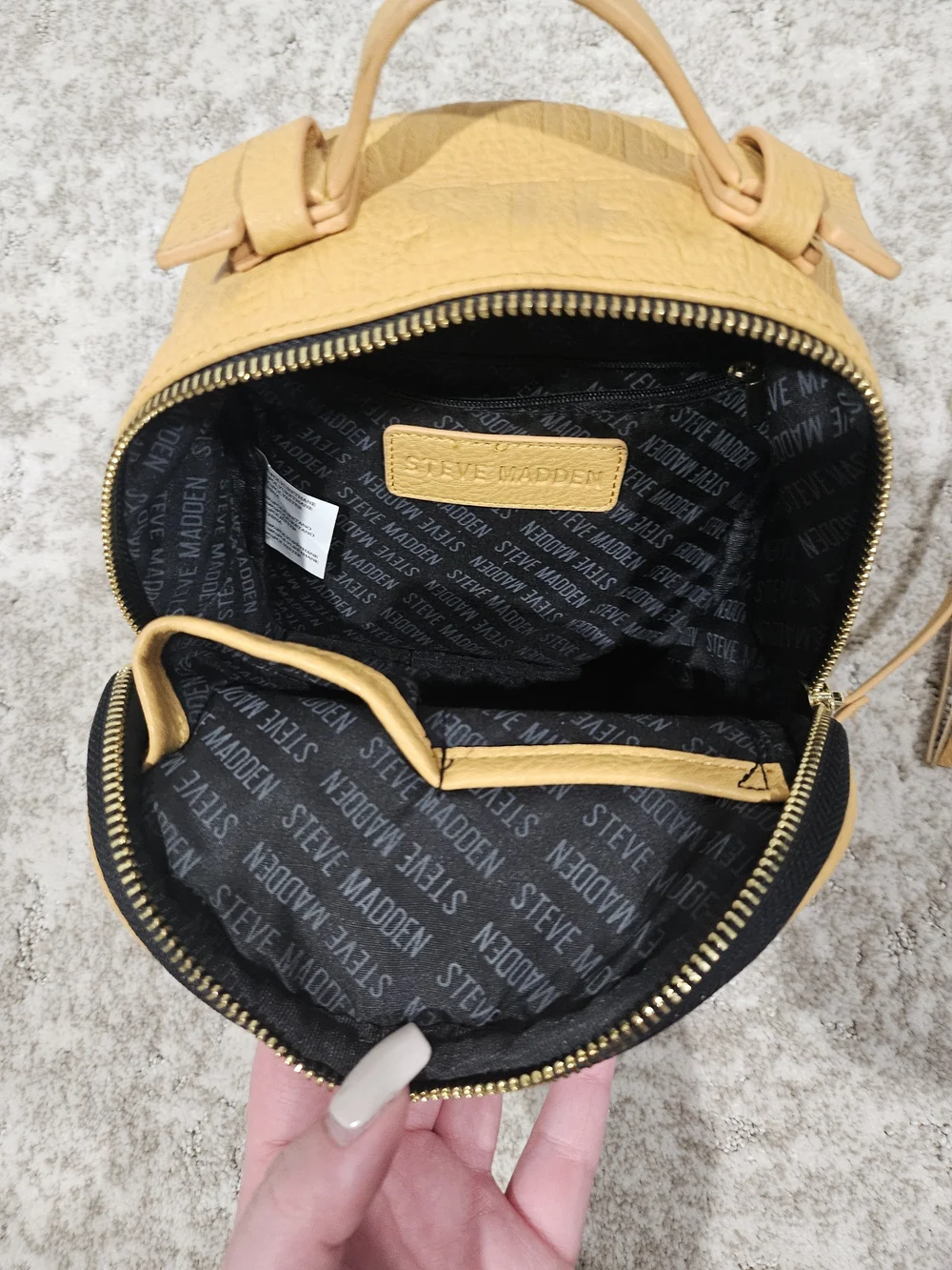 Steve Madden Mustard Mini Backpack with Tassel